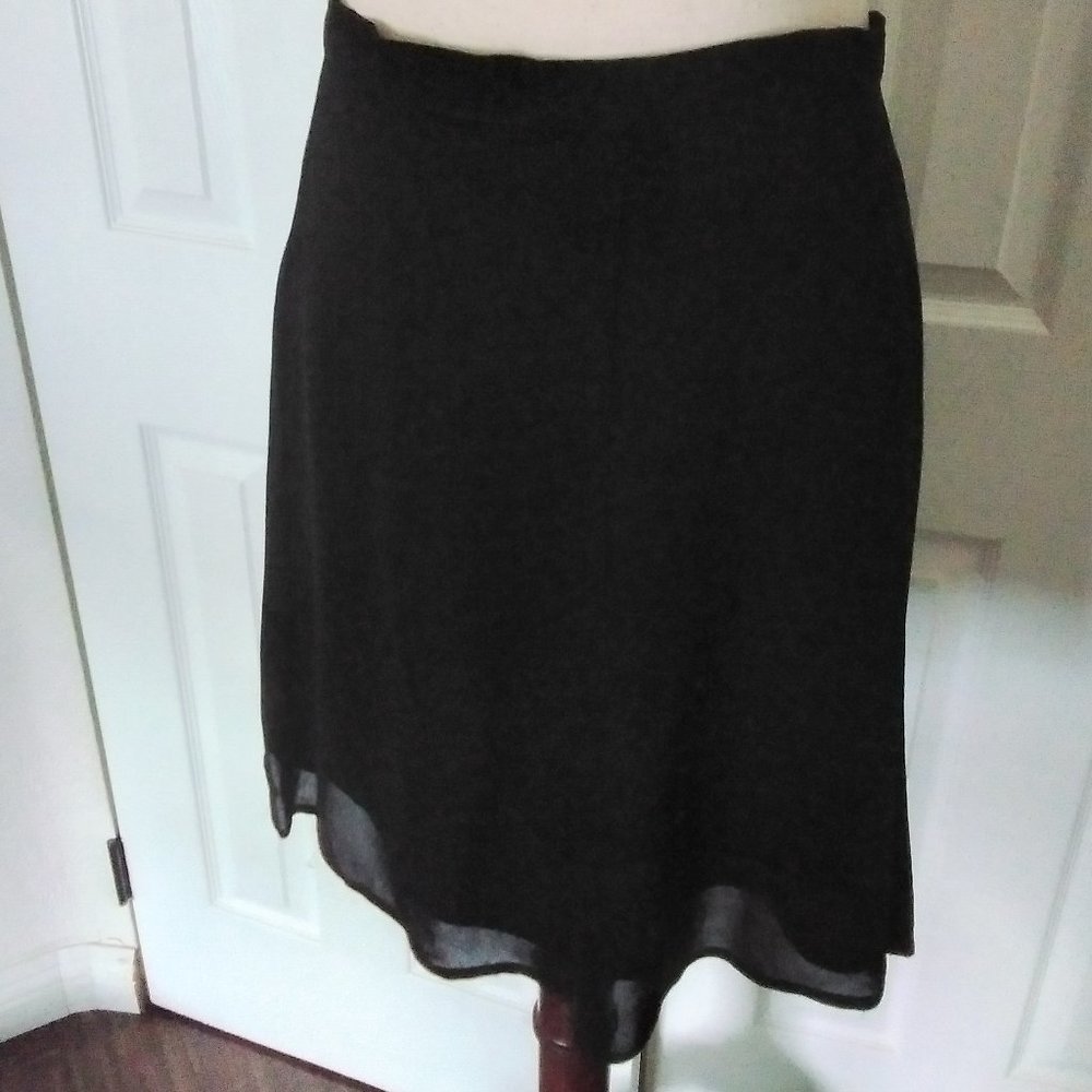 Bebe San Francisco Black Swing Midi Skirt Size 12 - Picture 2 of 5
